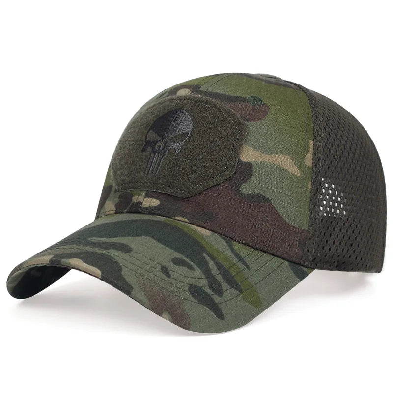 Camouflage Baseball Net Cap Special Forces Tactical Skull