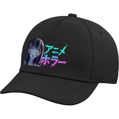 Horror Anime Waifu Girl Japanese Creepy Zombie Graphic Adjustable Baseball Hat