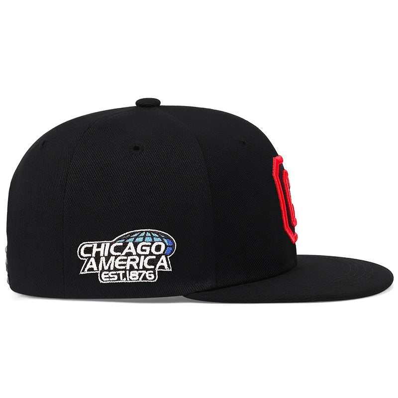 Unisex CHICAGO Embroidery Baseball Cap Cotton Snapback Hats