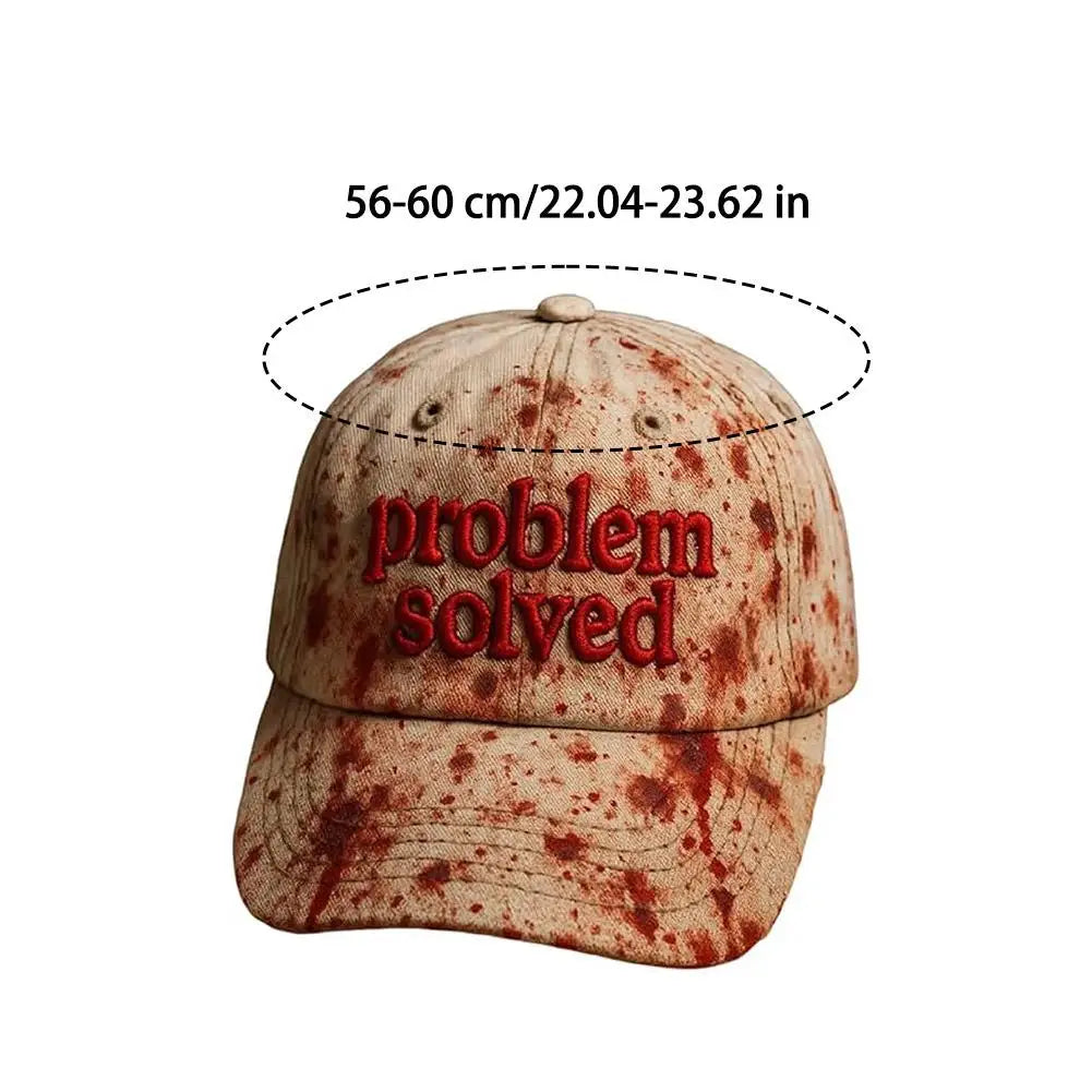 Halloween Theme Embroidery Problem Solved Bloody Hat Horror Baseball Caps
