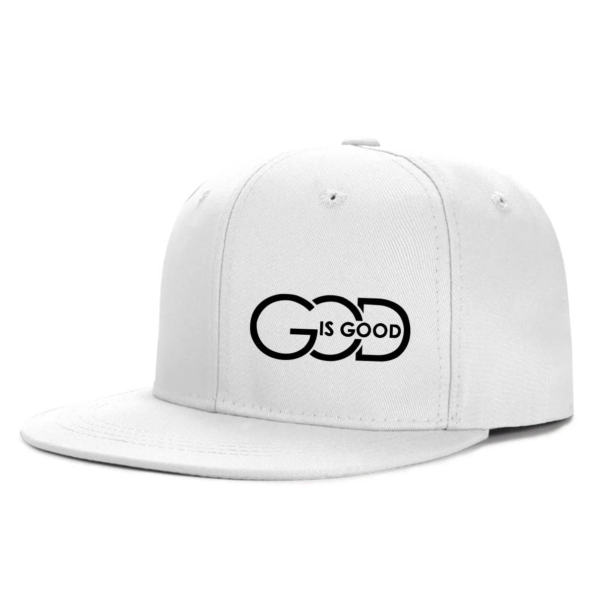 Unisex Adjustable Snapback Cap Street Flat Brim Hat Printed GOD IS GOOD