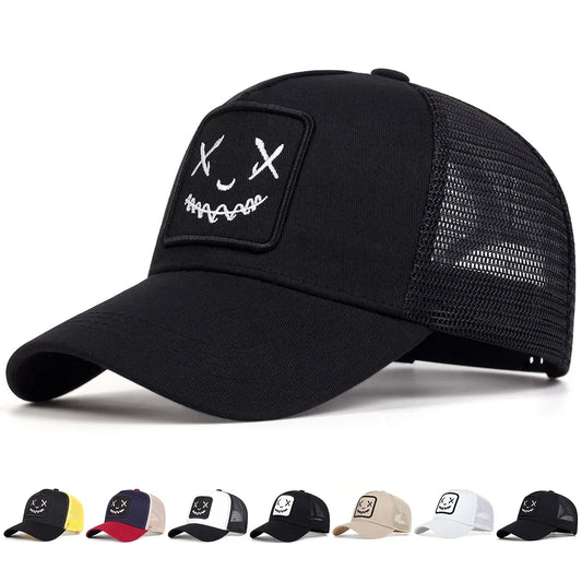 Men Women Smile Face Embroidery Baseball Caps