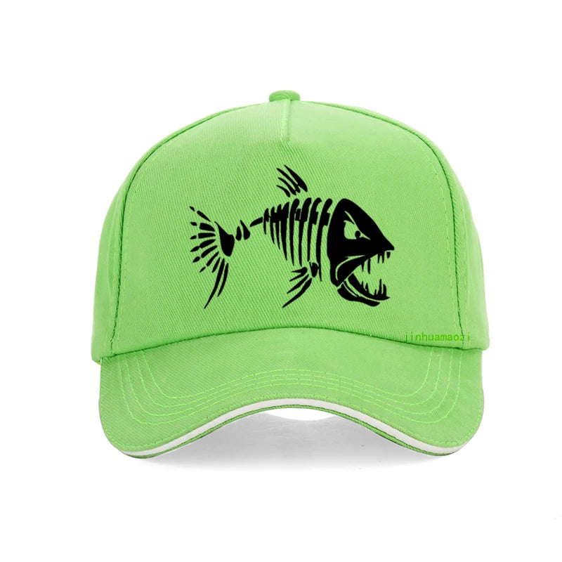 Cartoon Fish Bones Baseball Cap