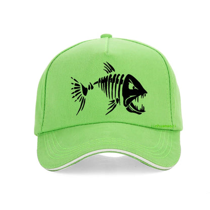 Cartoon Fish Bones Baseball Cap