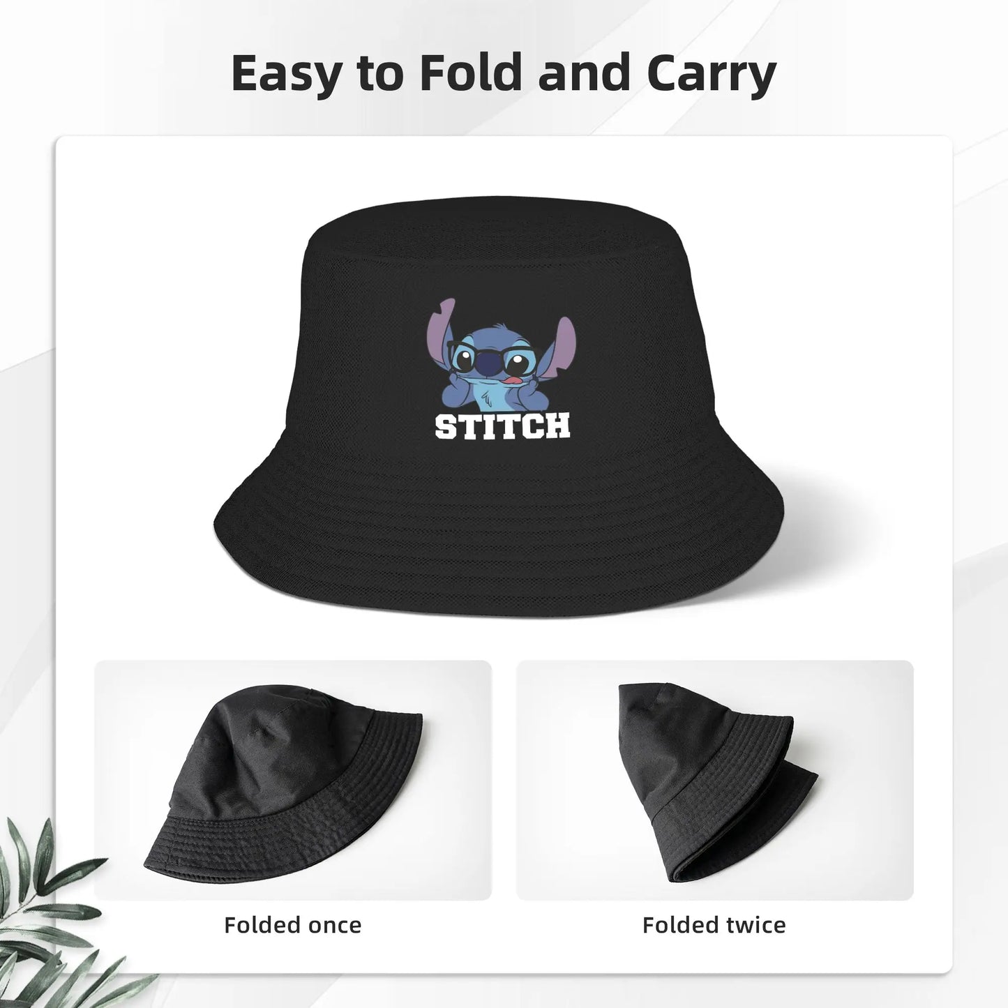 Spring Picnic Headwear Lilo & Stitch Bucket Hat Casual Men Sun Hat Nerdy Stitch Ispoti