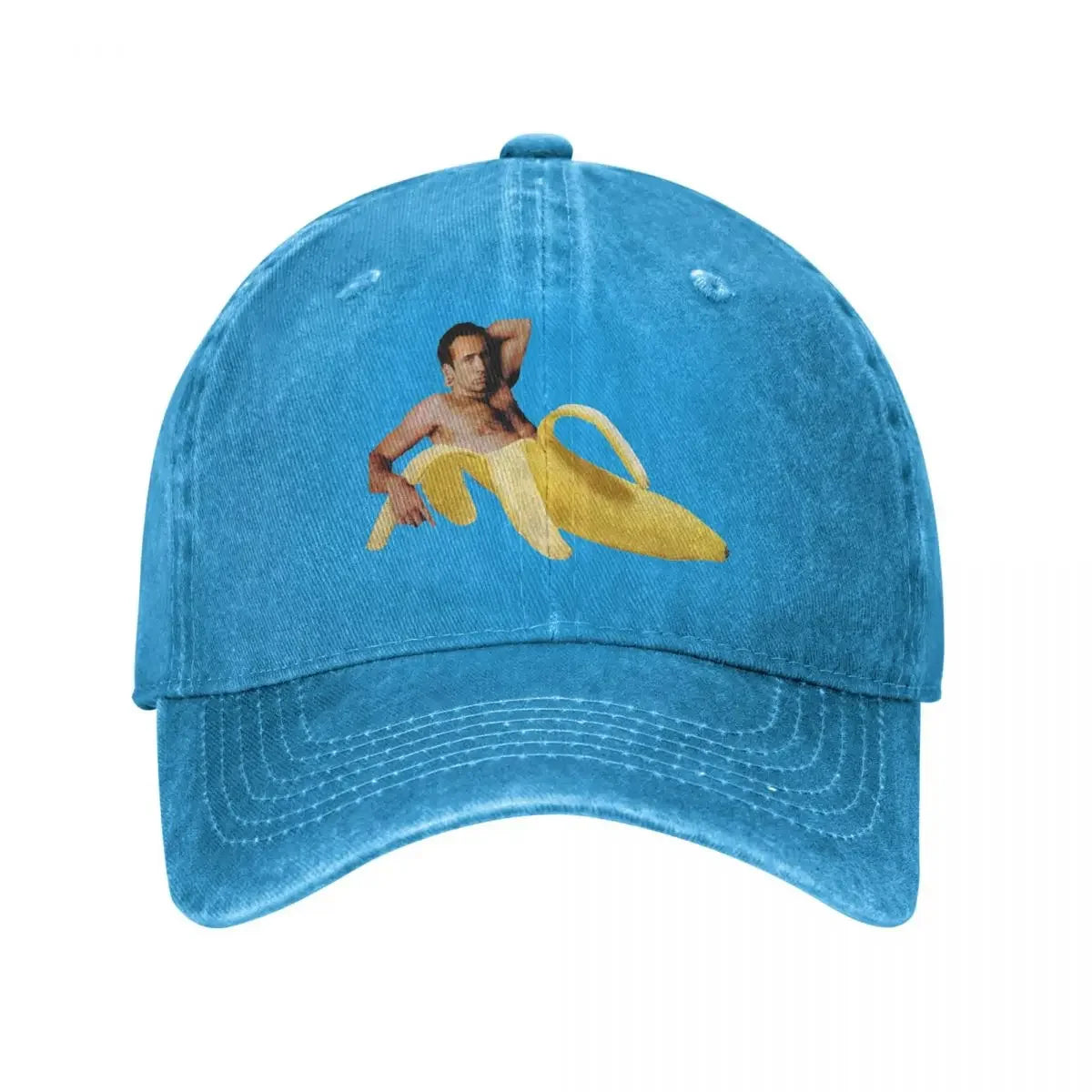 Spring Summer Men Women Nicolas Cage Banana Pattern Ponytail Baseball Cap
