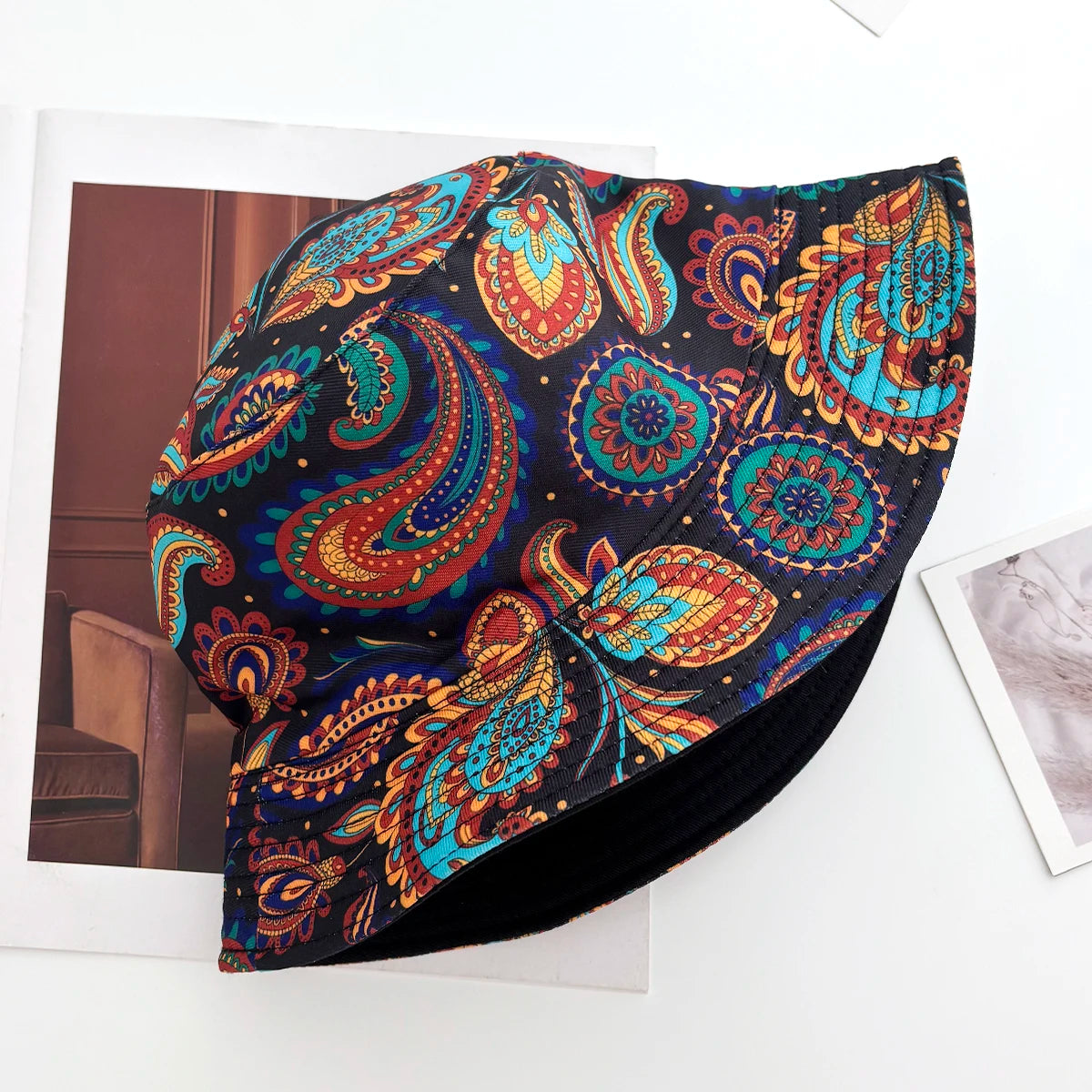 Style Bucket Hat Fisherman Hats Leaf Pattern Panama Cap Caps For Men Woman