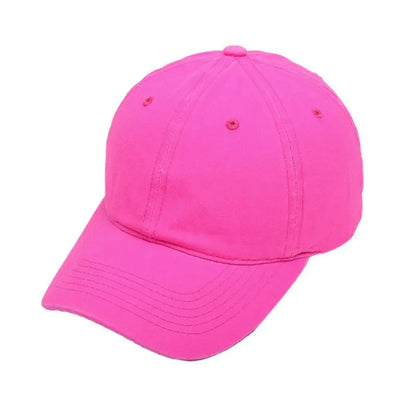 Baseball Unisex Athletic Low Plain Fluorescent Solid Color Hat Dropship