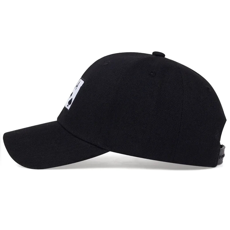 Unisex Poker Embroidery Baseball Caps Spring And Autumn Outdoor