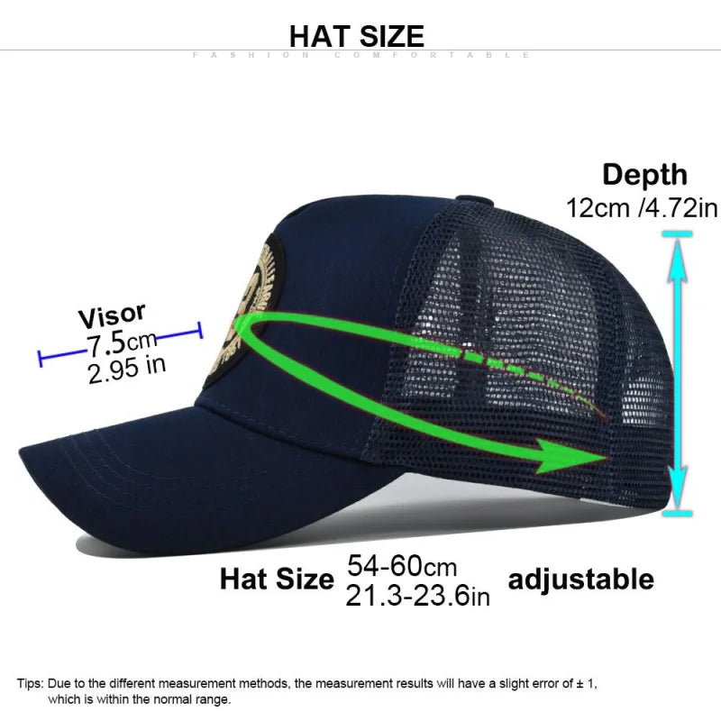 Summer Mesh Personality Sticker Embroidery Baseball Cap