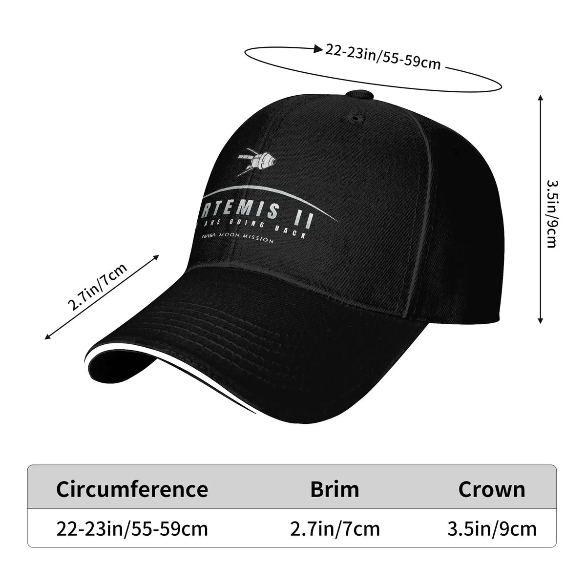 Artemis II #30 Orion mission to moon Casual Baseball Cap