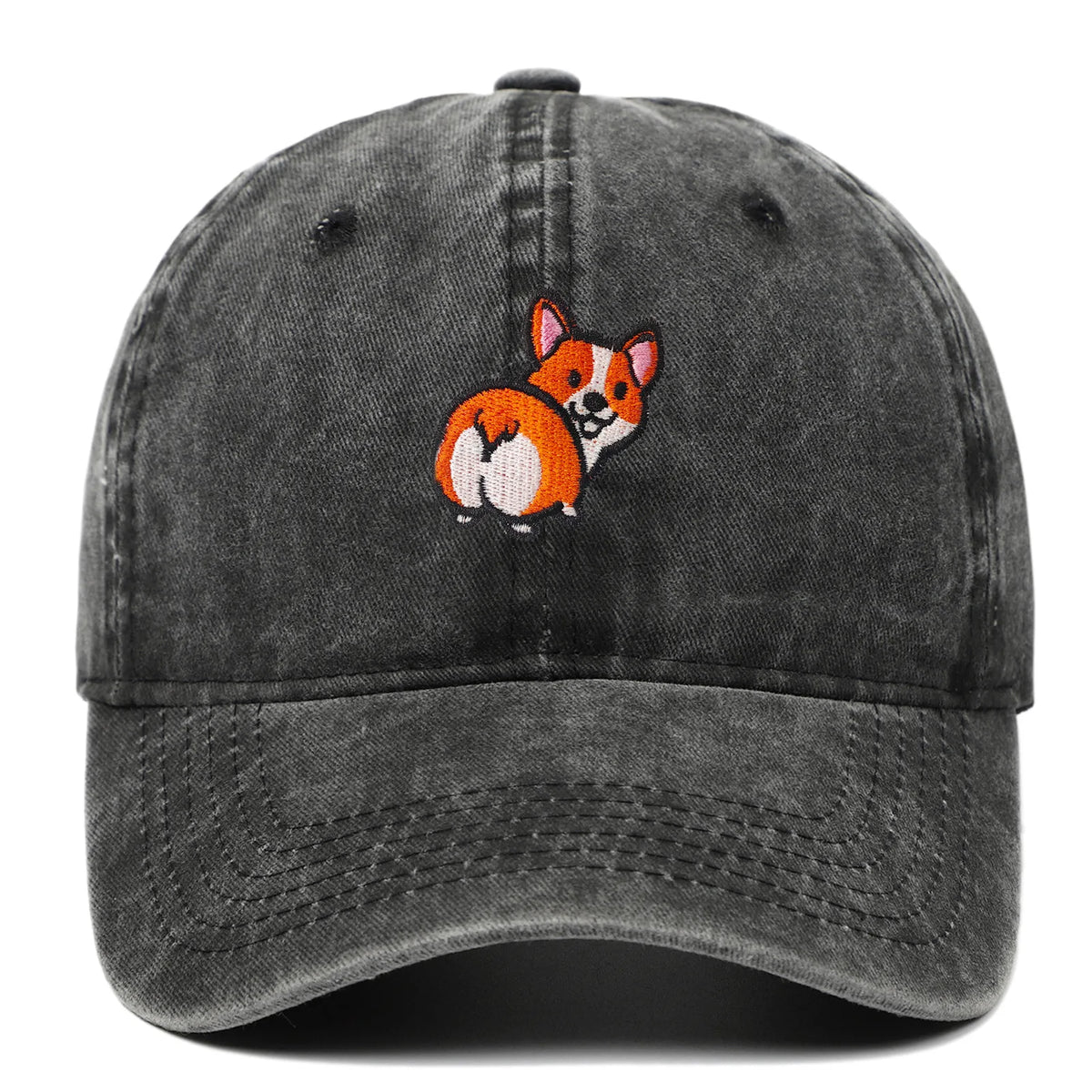 Fun Corgi Canine Embroidered Baseball Hats