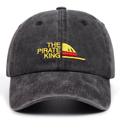The Pirate King Letter Embroidery Vintage Distressed Baseball Caps