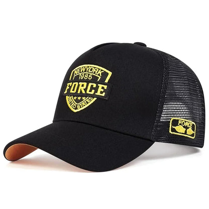 Unisex FORCE Letter Embroidery Baseball Net Caps