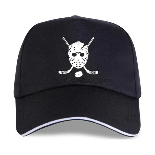 Goalie Mask and Hockey Sticks Baseball Cap