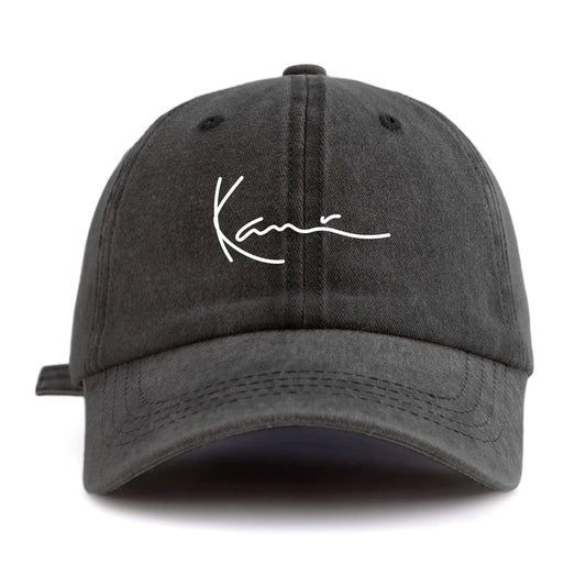 K Print Washed Baseball Cap For Adults