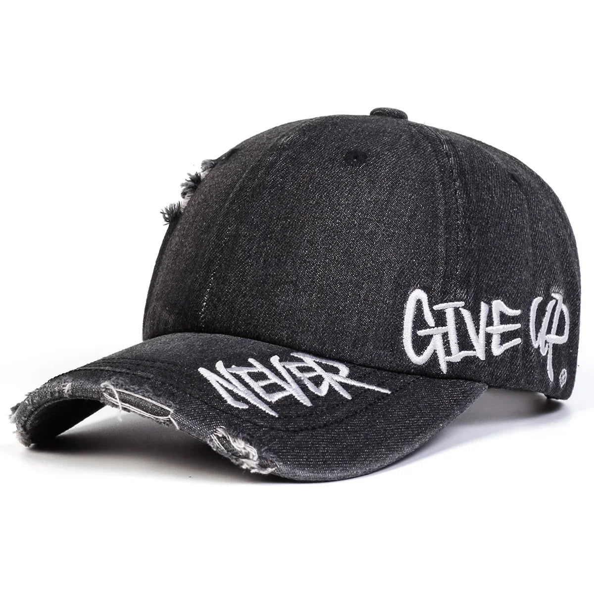 Unisex NEVER GIVE UP Letter Embroidery Baseball Caps