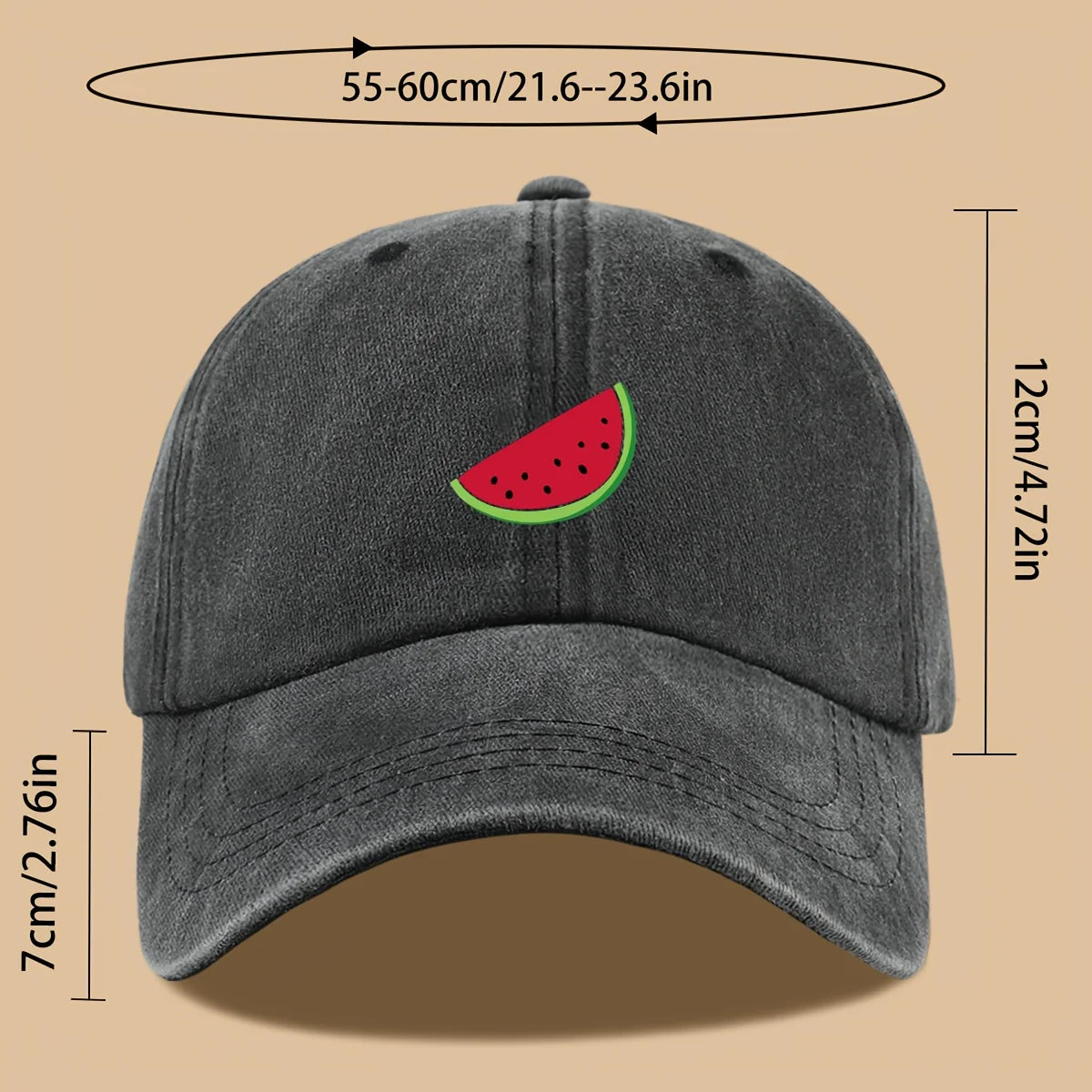Watermelon Print Baseball Cap