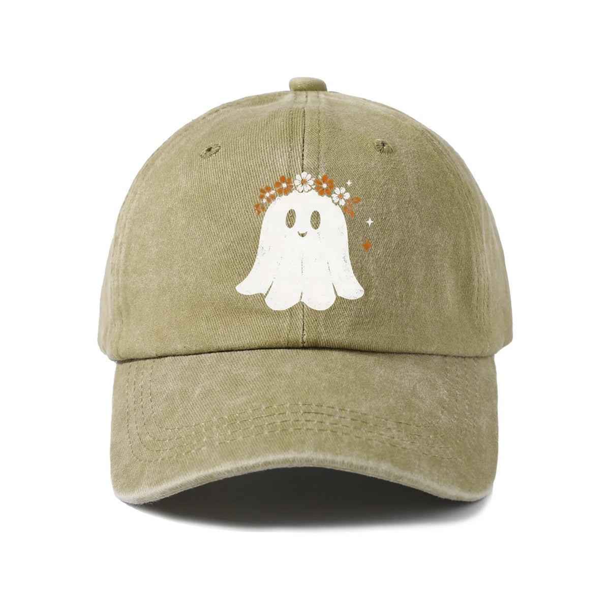 Floral Crown Ghost Graphic Baseball Cap
