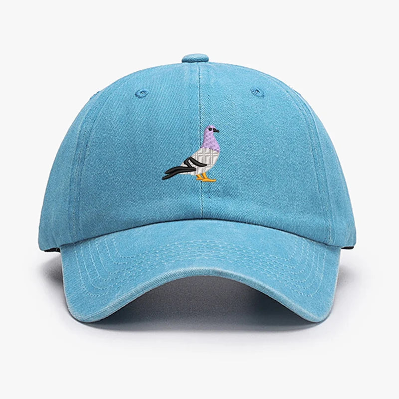 Embroidery Pigeon Spring Vintage Baseball Caps Men Women
