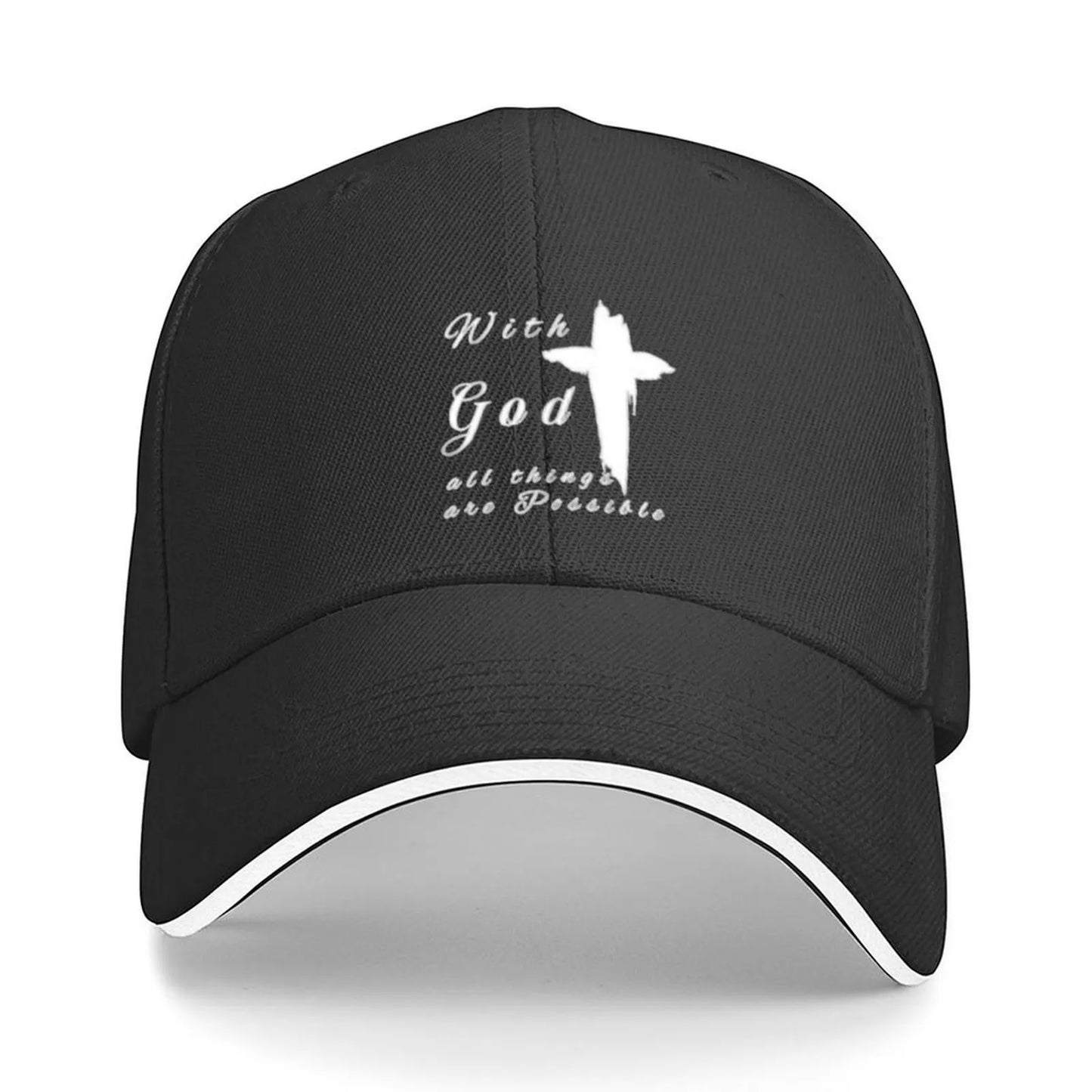 With God All Things Are Possible Cross Baseball Cap