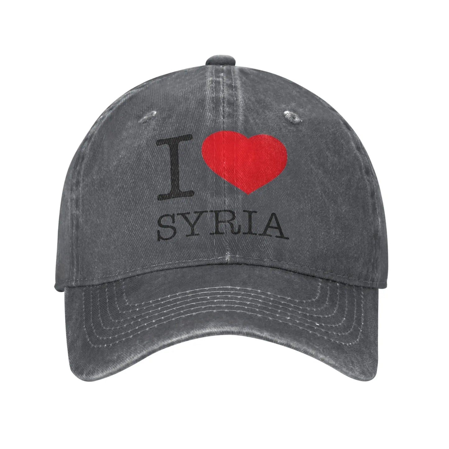 Syrian Flag Heartbeat Sun Baseball Cap I Love Syria Map Cool Female Male