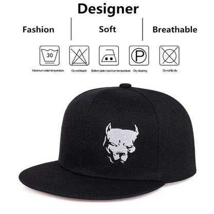 Unisex Dog Head Embroidery Embroidery Hip-hop Hats Snapback Cap Baseball Caps Sunscreen Hat