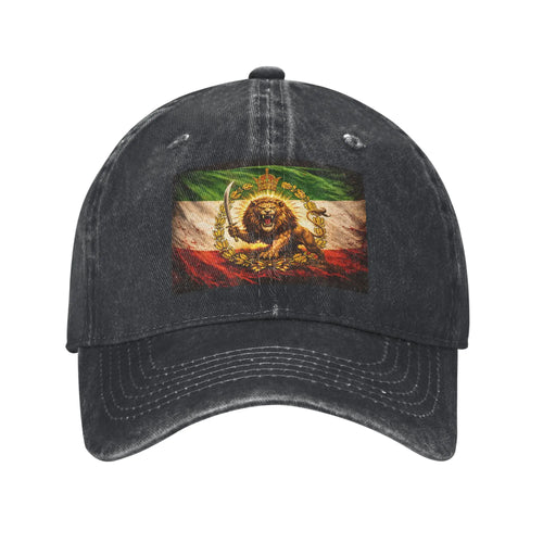 Persian Kingdom Flag Iran Lion Sun Baseball Cap