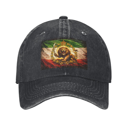 Persian Kingdom Flag Iran Lion Sun Baseball Cap