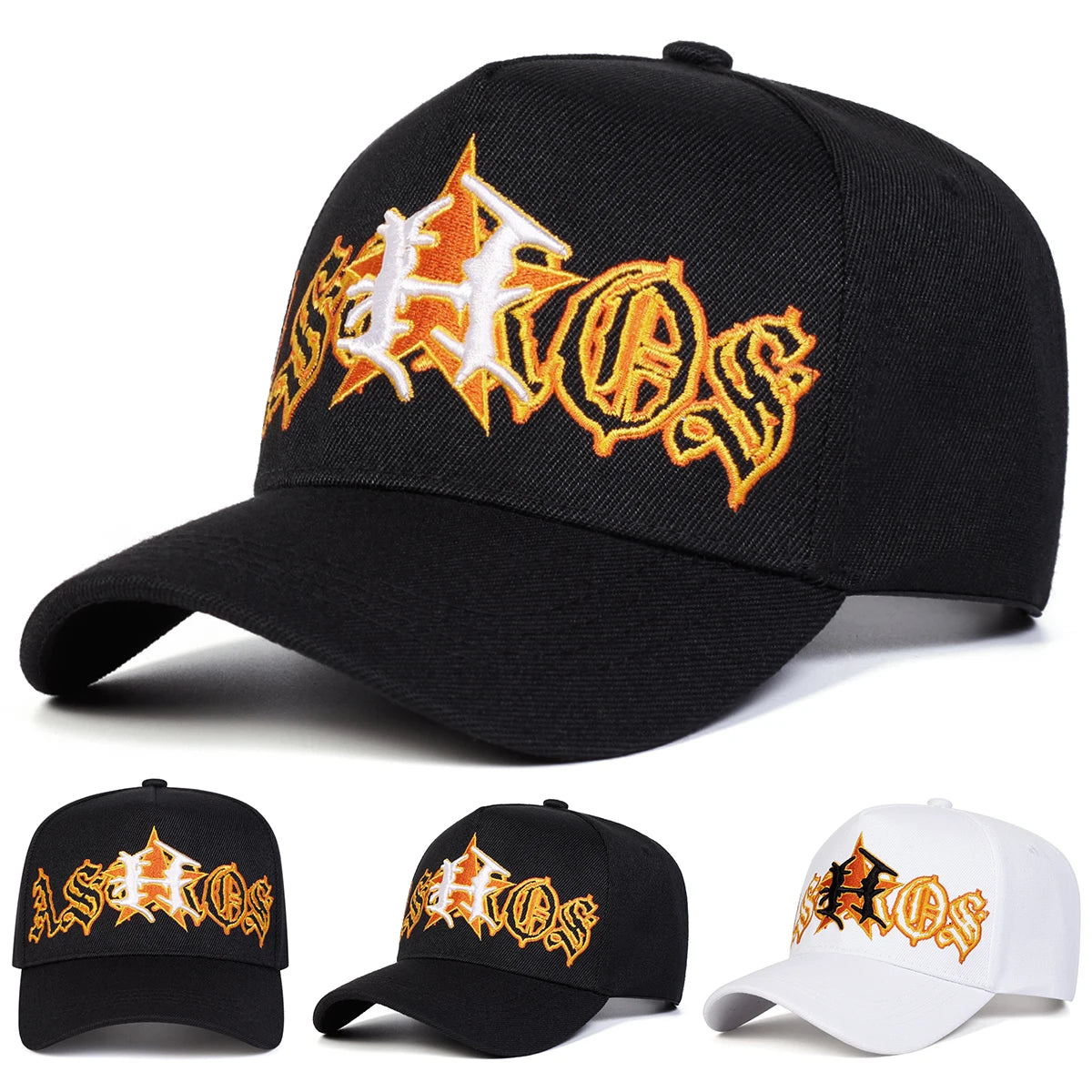 Unisex H Letter Pentagram Embroidery Baseball Caps