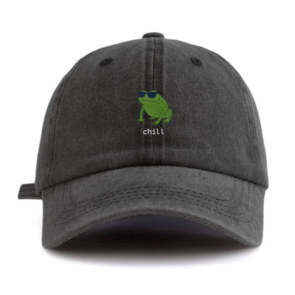 Chill Print Washed Baseball Cap For Adults