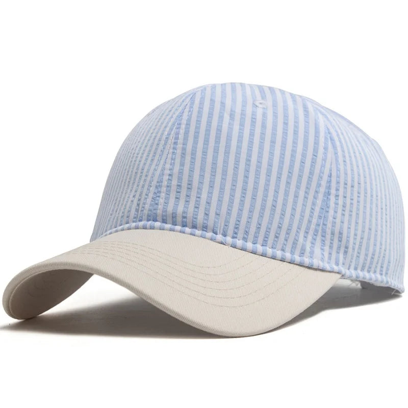 Fashion Korean Style Striped Soft Top Baseball Cap