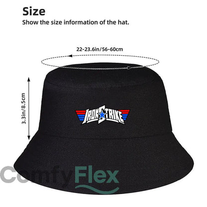 Patriotic Hero Block Letter Emblem Fisherman Hat Winter Cap Bucket Hat