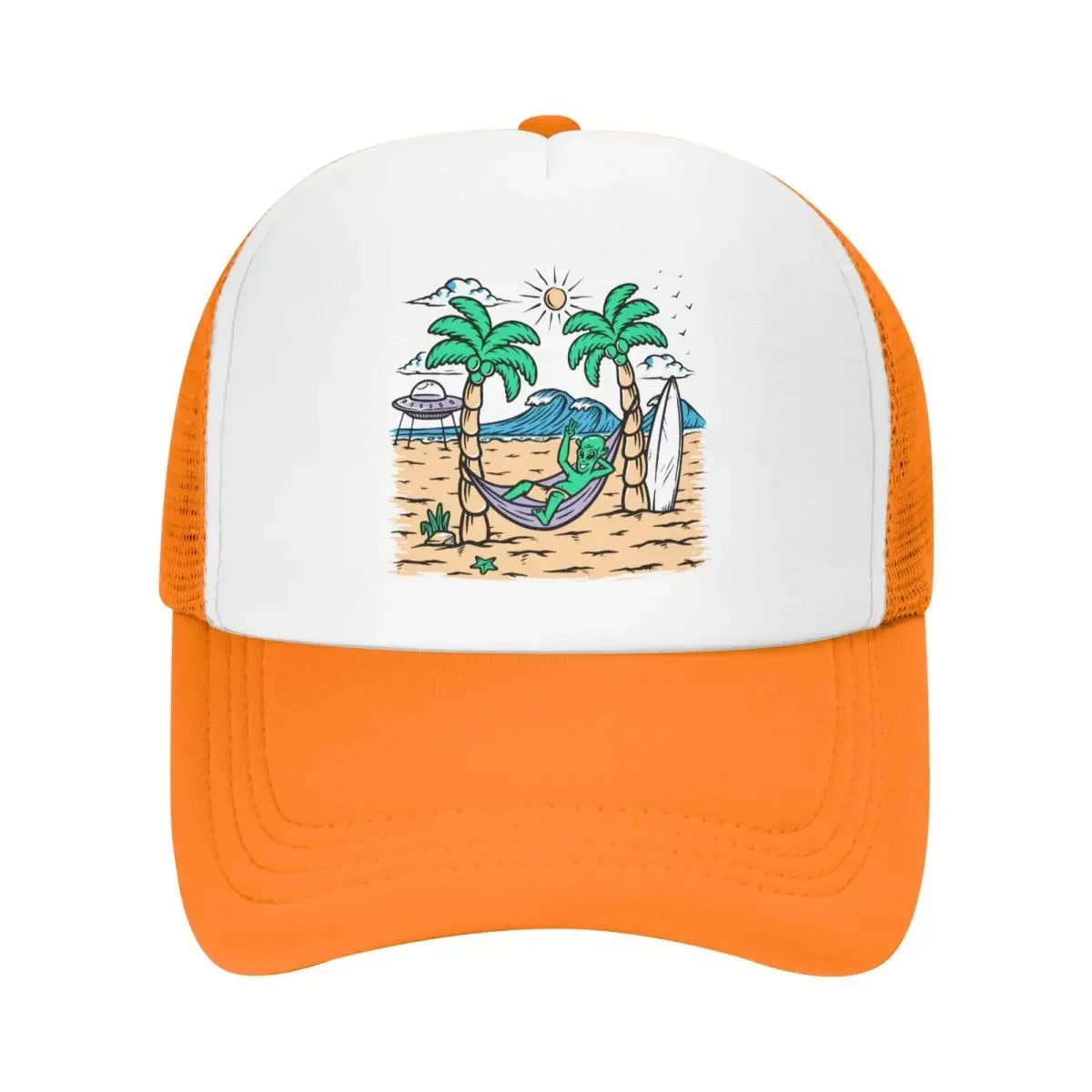 Custom Summer Beach Alien Surfing Baseball Cap