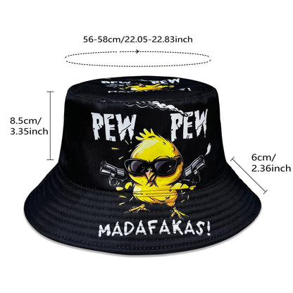 Cool Duck'Pew Pew' 3D Graphic Fisherman Hat