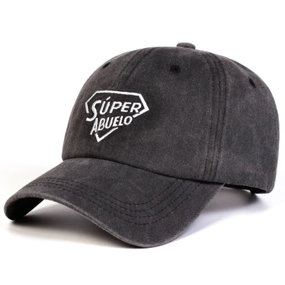 Unisex SUPER ABUELO Letter Embroidery Wash Baseball Caps