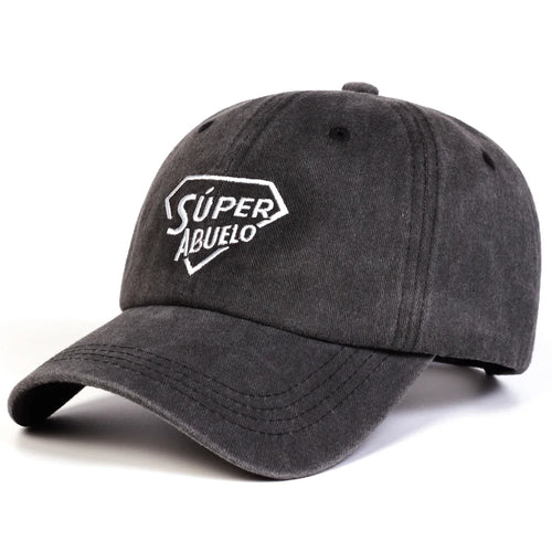Unisex SUPER ABUELO Letter Embroidery Wash Baseball Caps