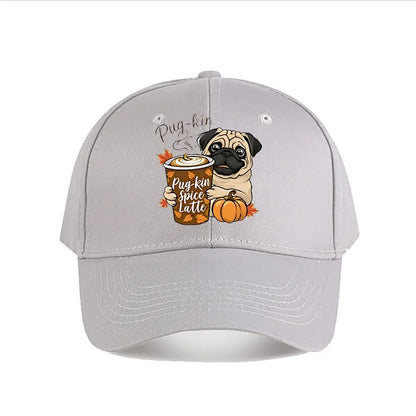 Pug Pumpkin Spice Latte Baseball Cap