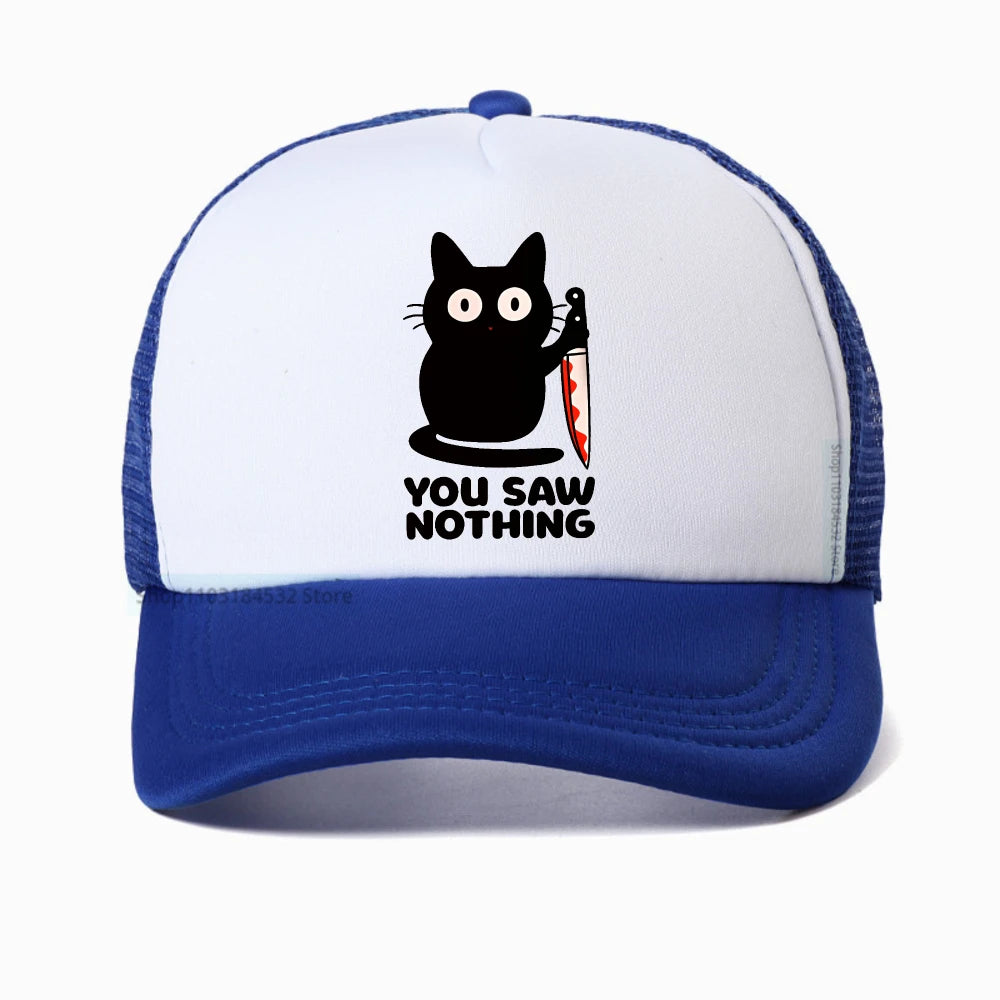 You Saw Nothing Black Cat Baseball Cap