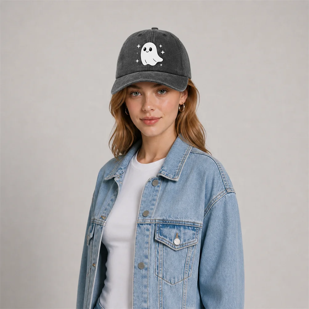 Cute Smiling Ghost Graphic Baseball Cap