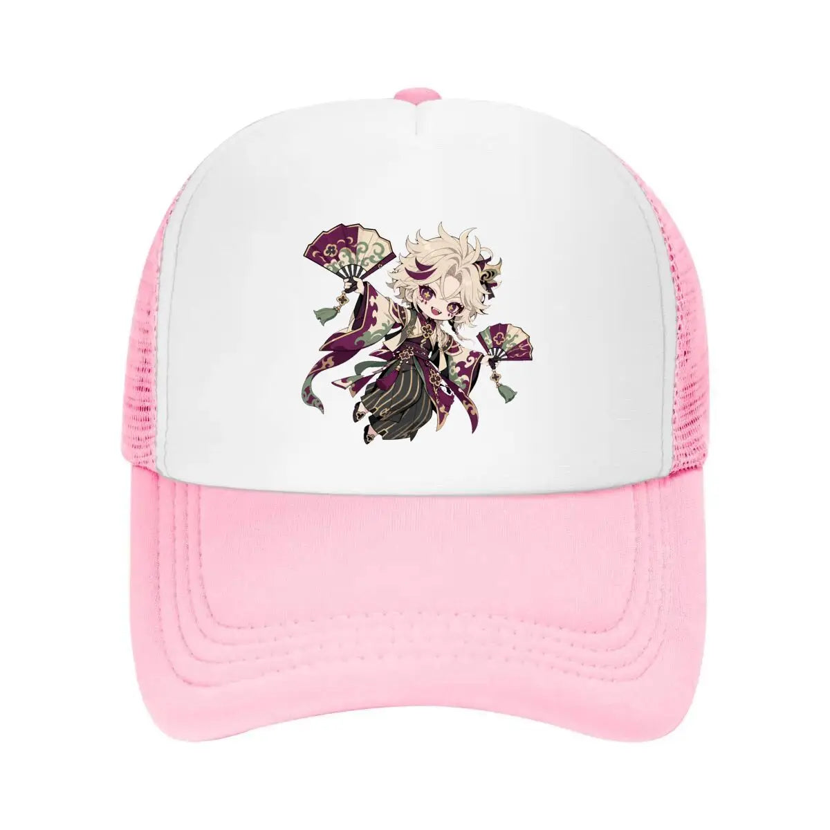Playful Chibi Demon Fan Mascot Mesh Baseball Cap