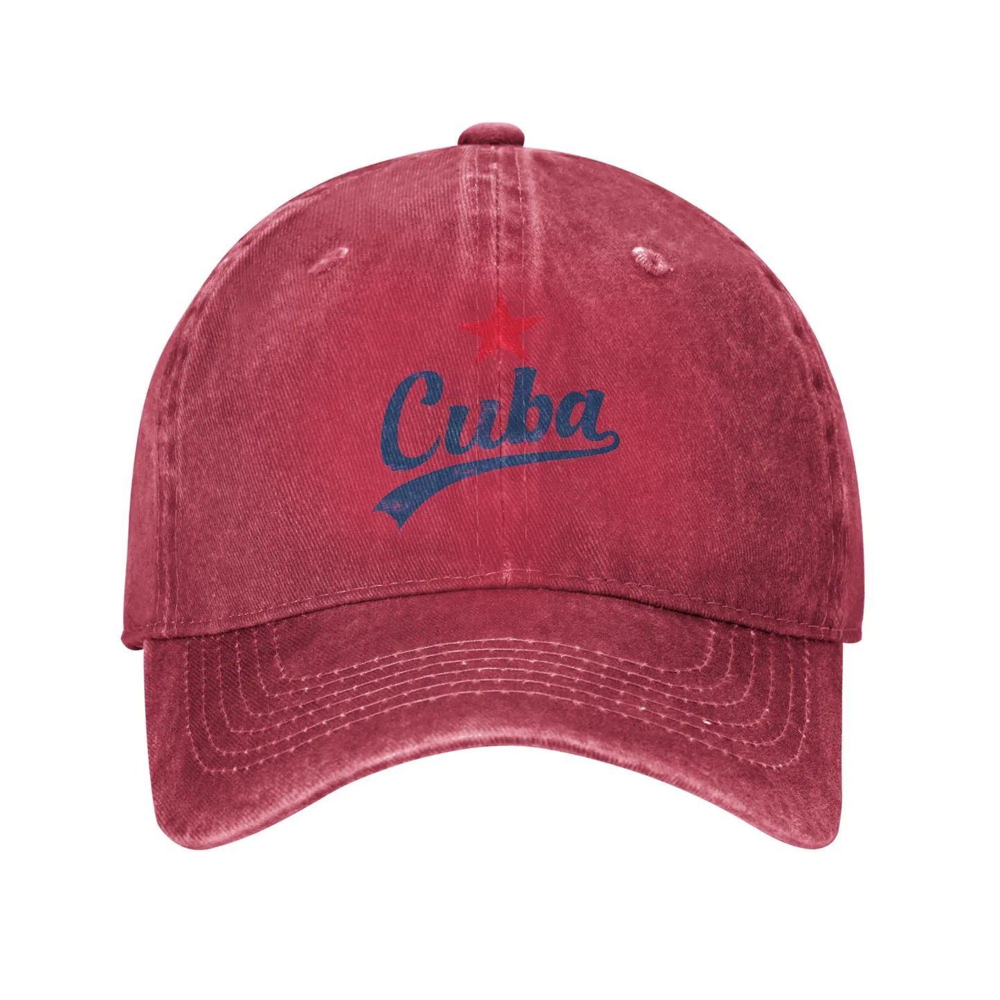 Summer Cuba Vintage Handwritten With Red Star Baseball Cap