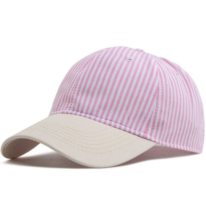 Fashion Korean Style Striped Soft Top Baseball Cap