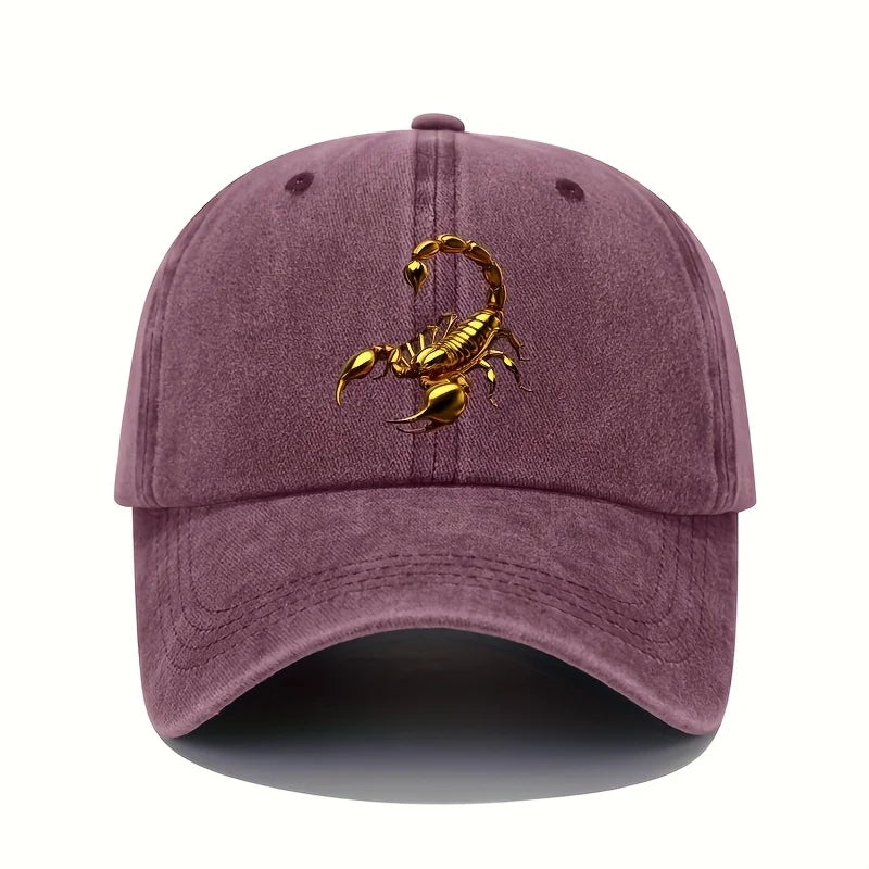 Golden Scorpion Printed Baseball Hat For Men Women