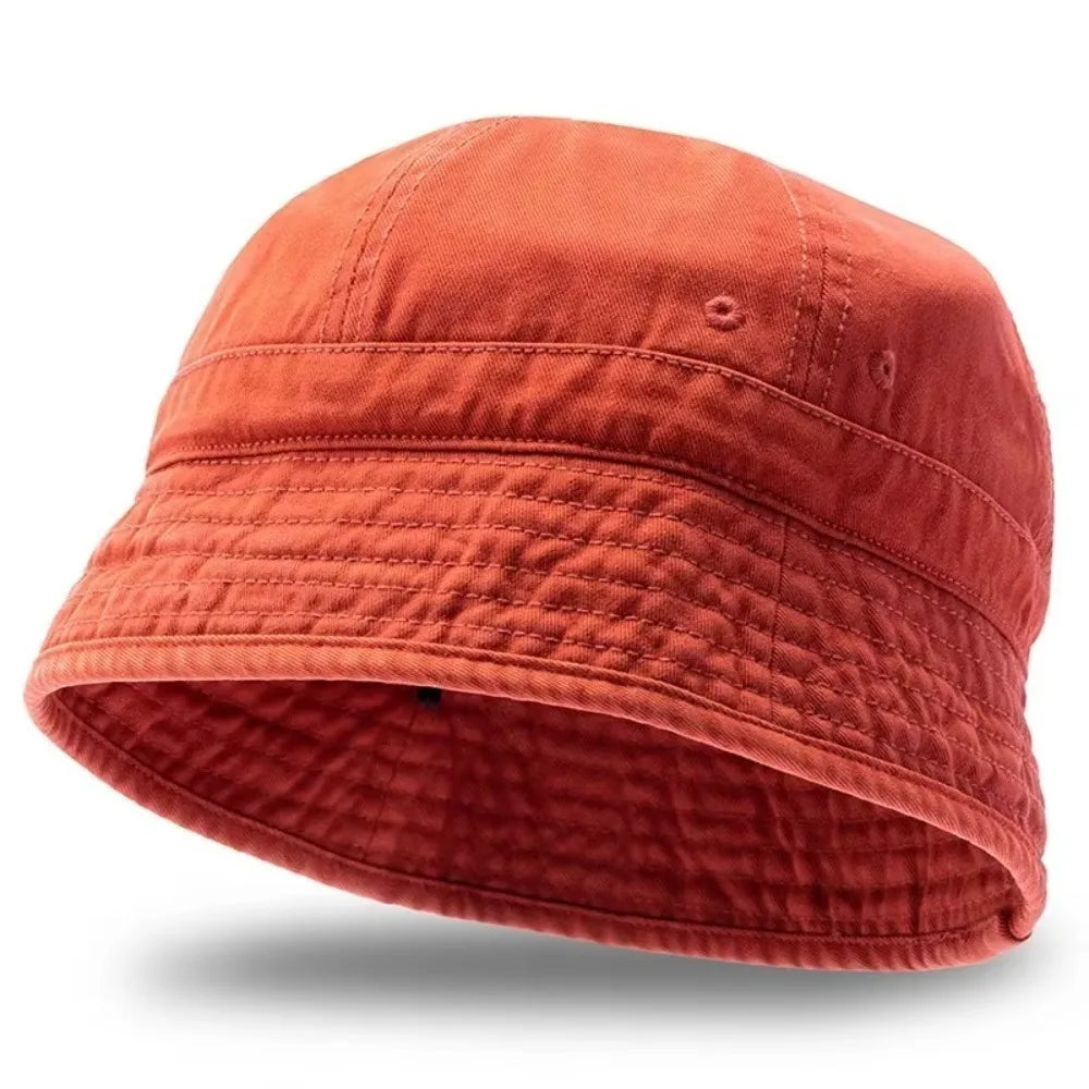 Bucket Hat Japanese Style Short-brim Fisherman Cap Big Head Circumference