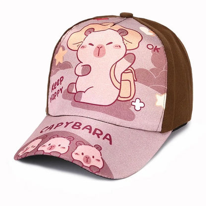 Children's Cartoon Capybara Printed Cute Capybara Hat Lovely Kids Baseball Cap
