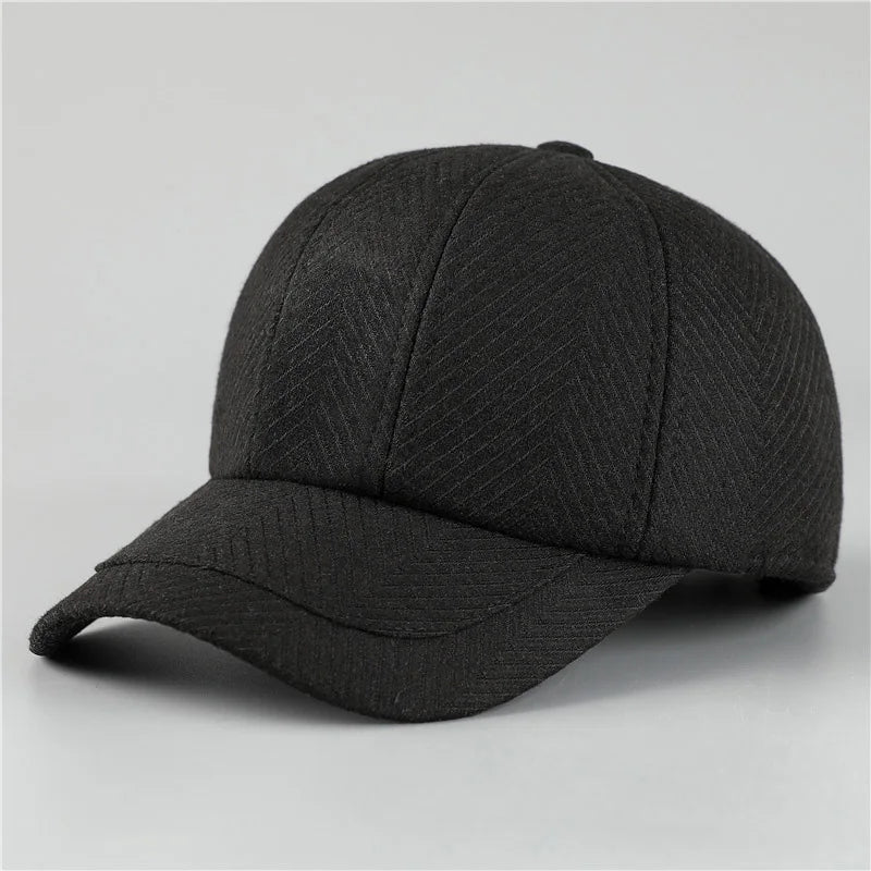 Auturnn Thick Warm Men Winter Baseball Cap With Ear Flaps