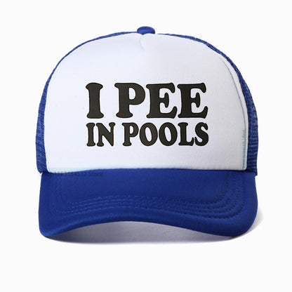 I Pee In Pools Letter Mesh Baseball Cap