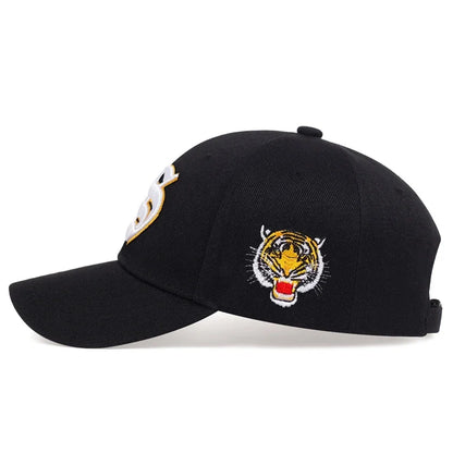 Unisex S Letter Side Tiger Embroidery Baseball Caps Hip Hop Hat Sunscreen Hat
