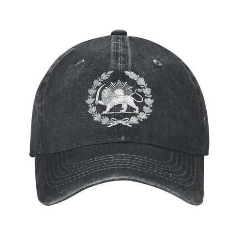 Iran Flag Map Persian Lion and Sun Symbol Baseball Cap